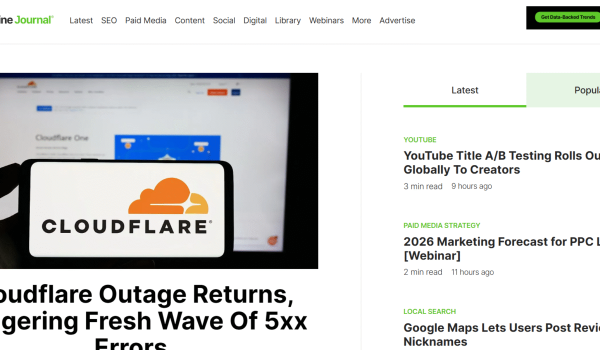 Cloudflare Outage Strikes Again, Triggering New Wave of 5xx Errors