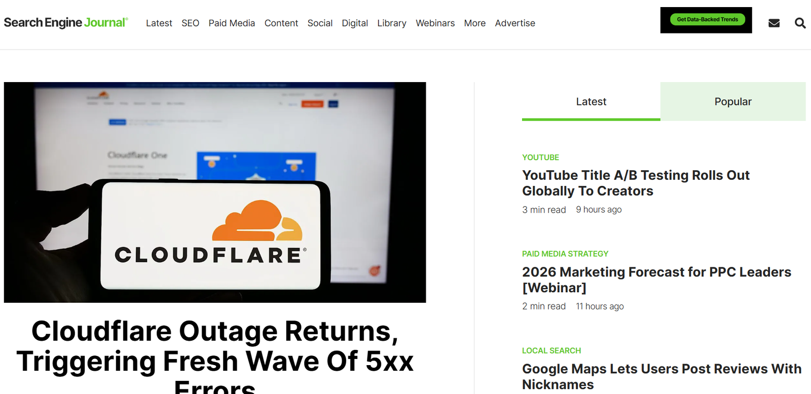 Cloudflare Outage Strikes Again, Triggering New Wave of 5xx Errors