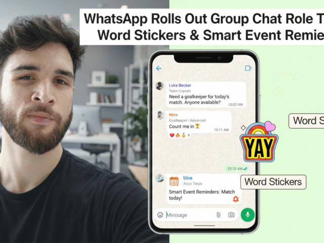 WhatsApp Rolls Out Group Chat Role Tags, Word Stickers & Smart Event Reminders